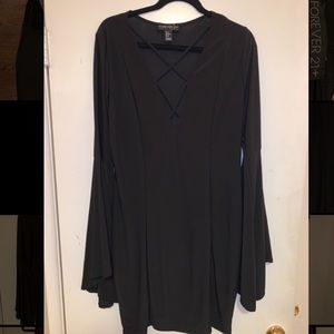 Black dress with bell sleeves